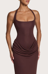 Sharona Maxi Dress - Plum Brown Dress Babyboo Fashion Premium Exclusive Design