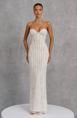 Sian Maxi Dress - Ivory Embellishment Dress Babyboo Fashion Premium Exclusive Design