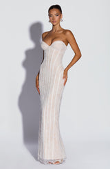 Sian Maxi Dress - Ivory Embellishment Dress Babyboo Fashion Premium Exclusive Design