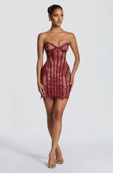 Sian Mini Dress - Burgundy Dress Babyboo Fashion Premium Exclusive Design