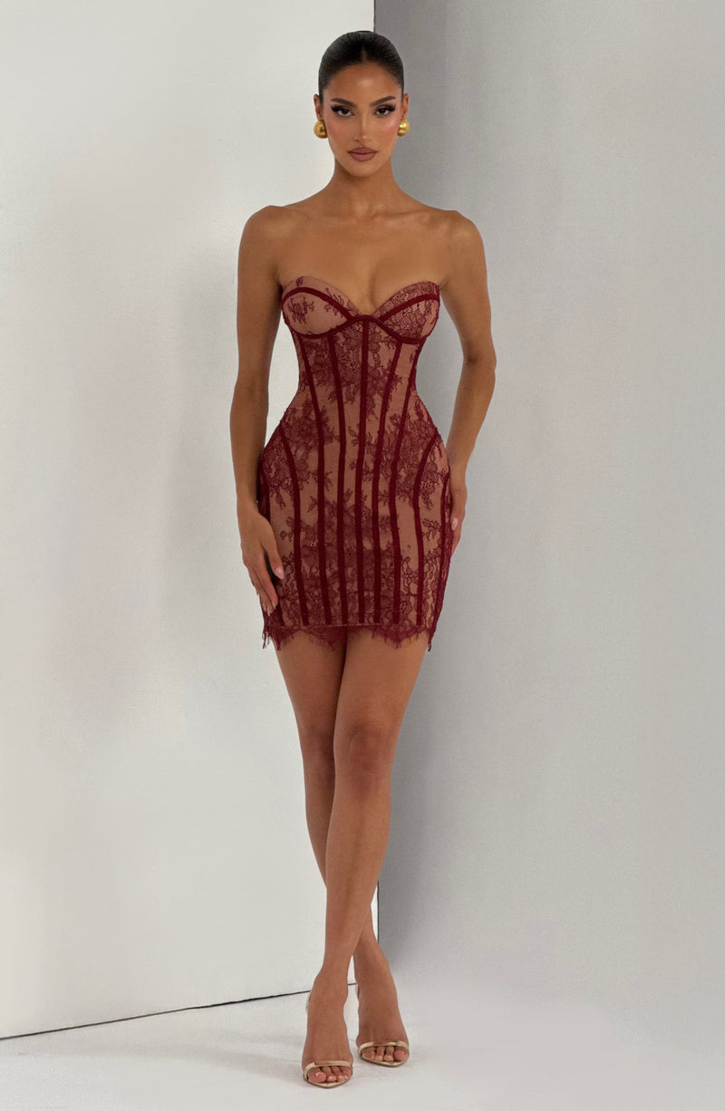 Red Mini Dress - Sian Mini Dress - Burgundy | Babyboo Fashion Red Mini Dress - Sian Mini Dress - Burgundy | Babyboo Fashion