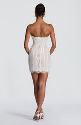 Sian Mini Dress - Ivory Embellishment Dress Babyboo Fashion Premium Exclusive Design