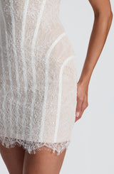 Sian Mini Dress - Ivory Embellishment Dress Babyboo Fashion Premium Exclusive Design