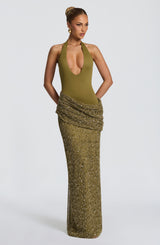 Solea Maxi Dress - Deep Olive Dress Babyboo Fashion Premium Exclusive Design