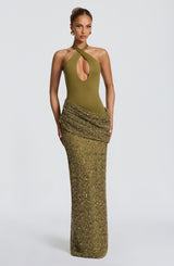 Solea Maxi Dress - Deep Olive Dress XS Babyboo Fashion Premium Exclusive Design