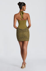 Solea Mini Dress - Deep Olive Dress Babyboo Fashion Premium Exclusive Design