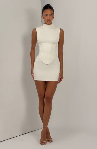 White Mini Dress - Soline Mini Dress - Ivory