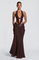 Sophie Maxi Dress - Plum Brown Dress Babyboo Fashion Premium Exclusive Design