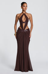 Sophie Maxi Dress - Plum Brown Dress XS Babyboo Fashion Premium Exclusive Design