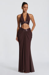 Sophie Maxi Skirt - Plum Brown Skirt Babyboo Fashion Premium Exclusive Design