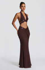 Sophie Maxi Skirt - Plum Brown Skirt Babyboo Fashion Premium Exclusive Design