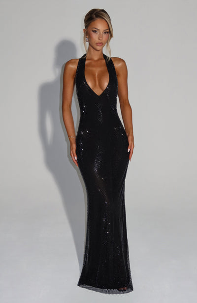 Elegant Black Maxi Dress - Starla Maxi Dress by Babyboo Fashion Elegant Black Maxi Dress - Starla Maxi Dress by Babyboo Fashion