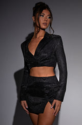 Stefania Mini Skirt - Black Sparkle Skirt Babyboo Fashion Premium Exclusive Design