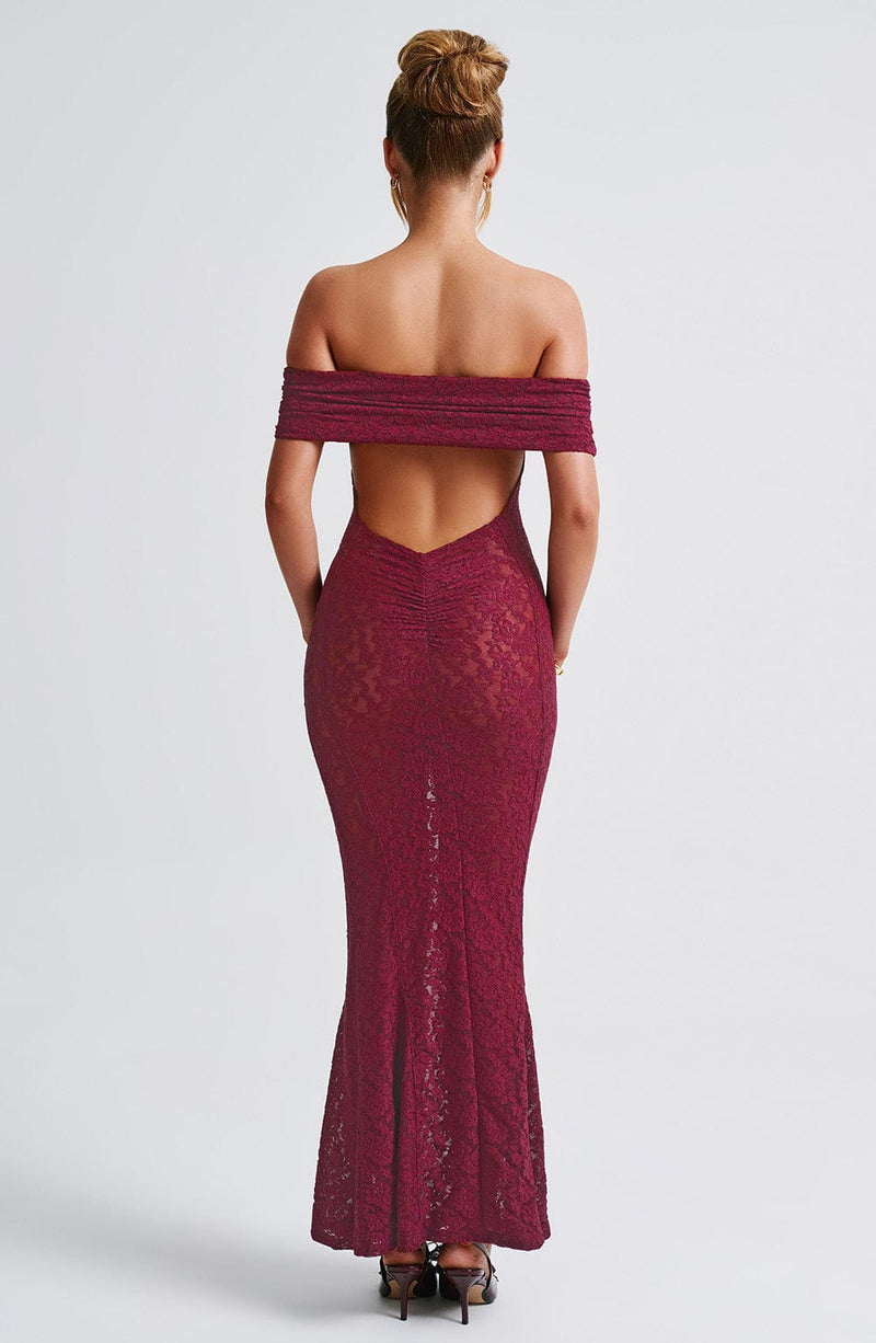 Stephanie Maxi Dress - Burgundy Babyboo Fashion Stephanie Maxi Dress - Burgundy Babyboo Fashion
