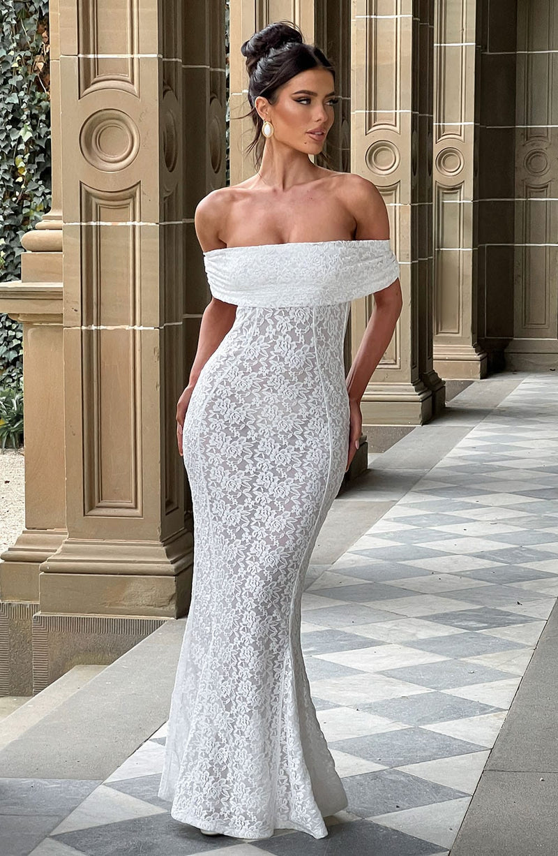 Stephanie Maxi Dress - Ivory Babyboo Fashion Stephanie Maxi Dress - Ivory Babyboo Fashion