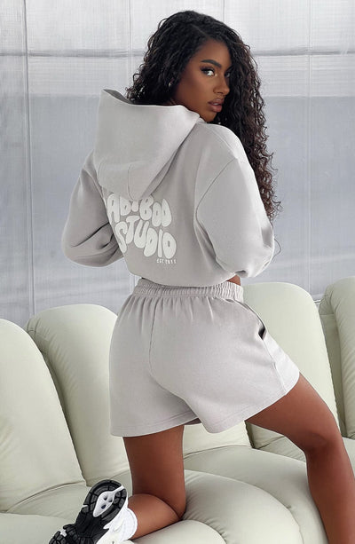 Studio Shorts - Light Grey/White Shorts Babyboo Fashion Premium Exclusive Design