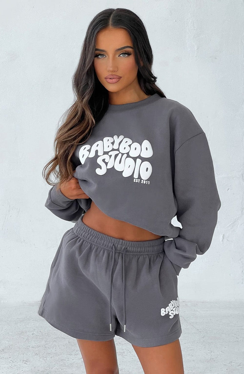 Studio Sweater - Charcoal/White Tops XS/S Babyboo Fashion Premium Exclusive Design