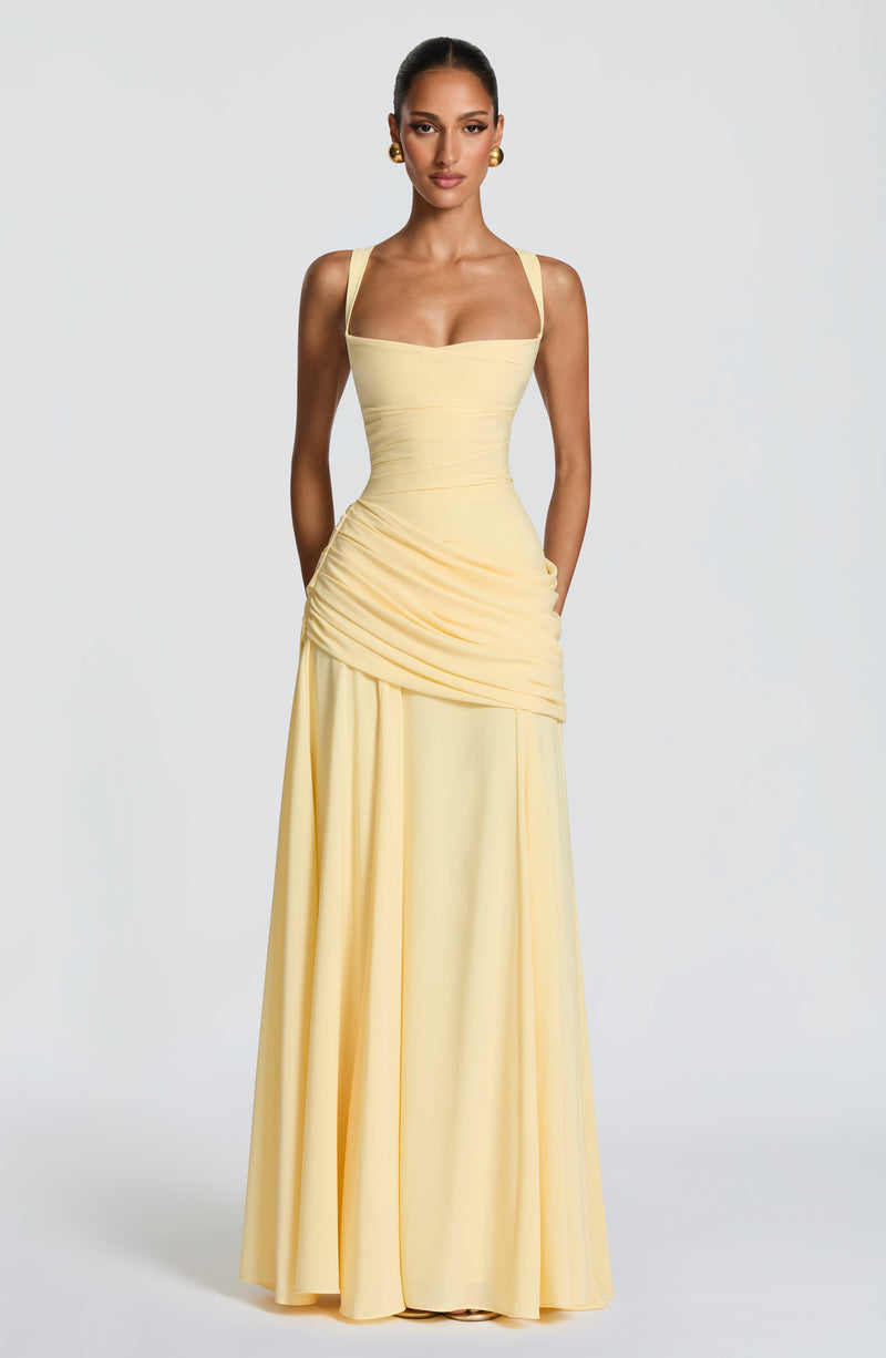 Babyboo Sura Maxi Dress in Lemon Size XXL