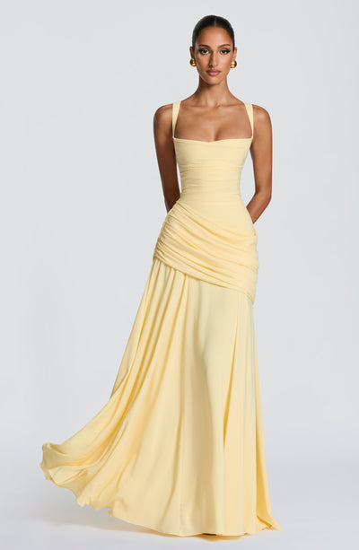 Yellow Maxi Dress - Sura Maxi Dress - Lemon