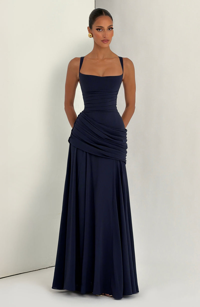 Babyboo Sura Maxi Dress in Navy Size L