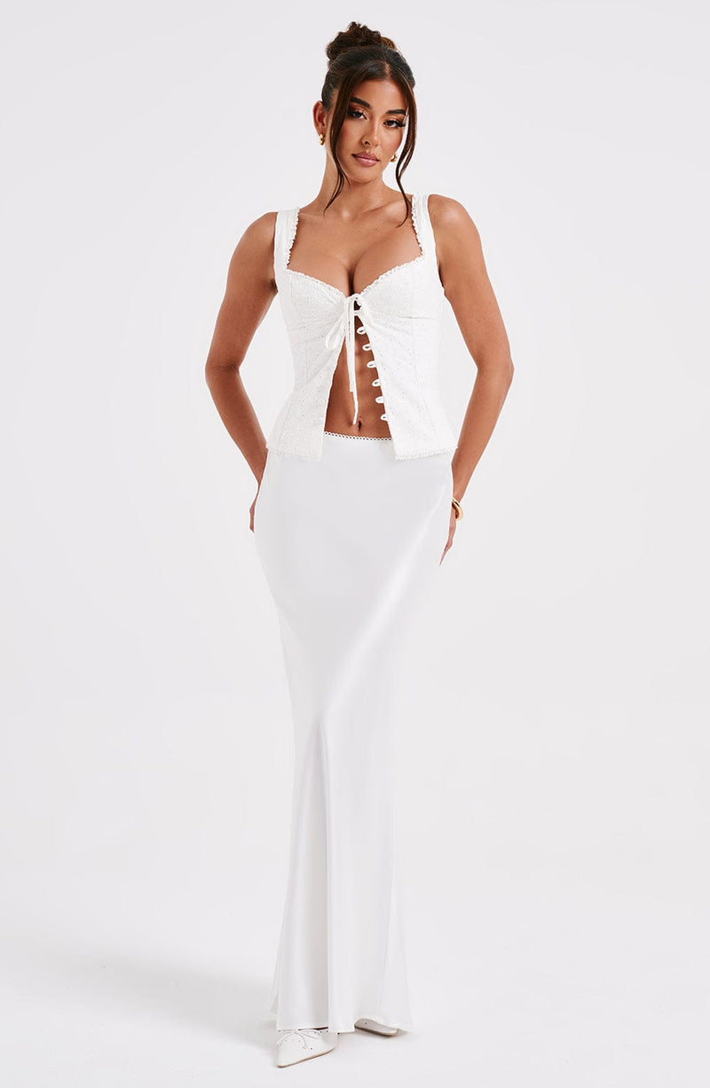 Sydney Maxi Skirt - Ivory Skirt Babyboo Fashion Premium Exclusive Design