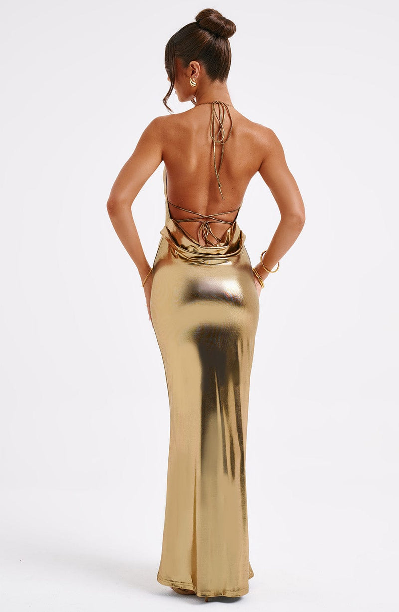 Talisa Maxi Dress - Gold Babyboo Fashion Talisa Maxi Dress - Gold Babyboo Fashion