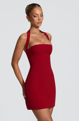 Tamsin Mini Dress - Deep Red Dress Babyboo Fashion Premium Exclusive Design