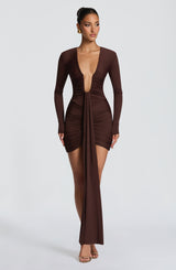 Tara Mini Dress - Plum Brown Dress XS Babyboo Fashion Premium Exclusive Design