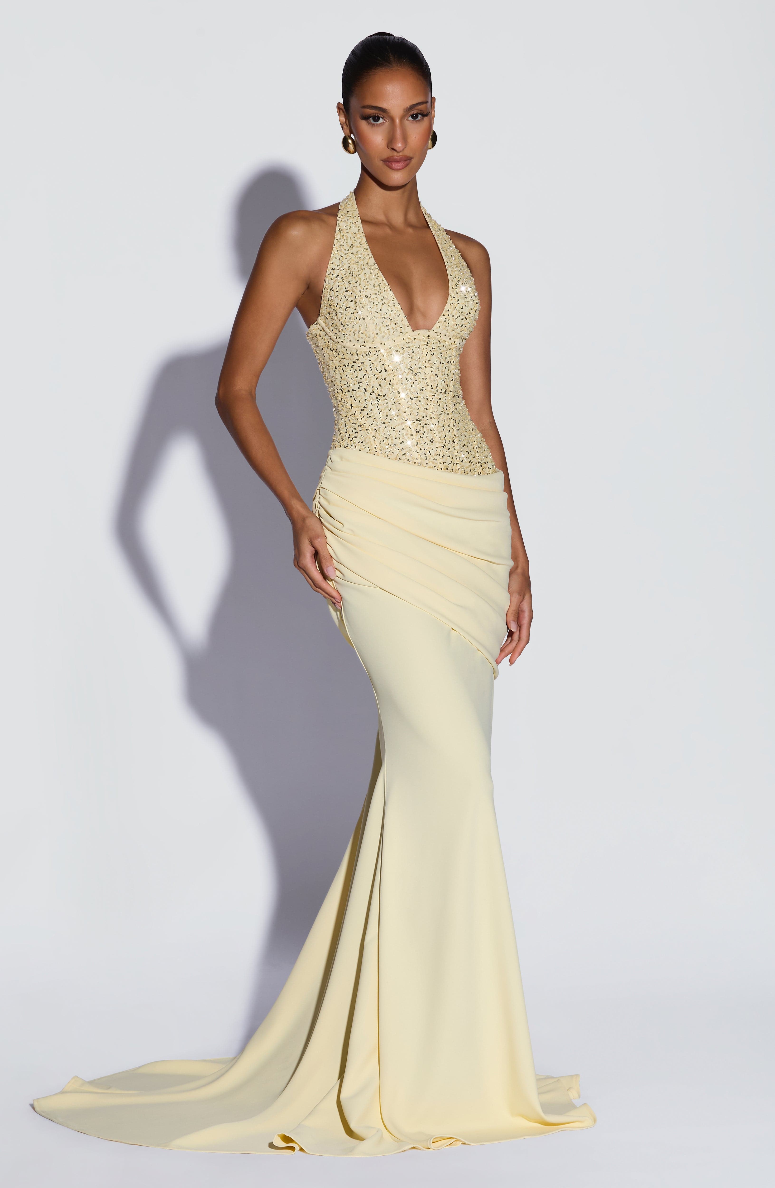 Yellow Maxi Dress - Taylor Gown in Lemon by Babyboo Fashion