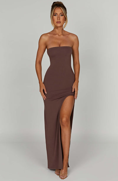 Teyana Maxi Dress - Chocolate Dress XS Babyboo Fashion Premium Exclusive Design