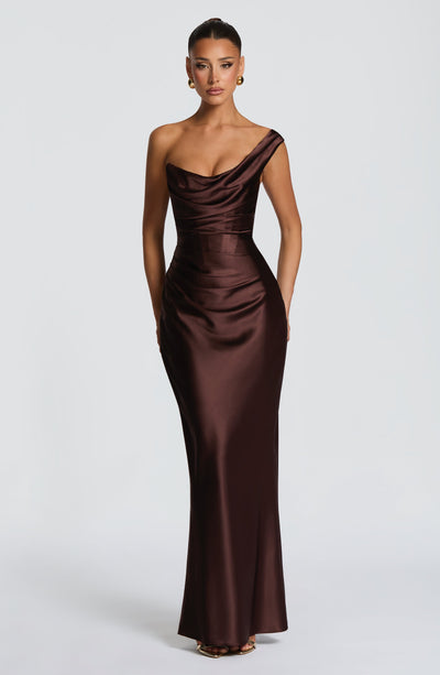 Plum Brown Maxi Dress - Thalassa Maxi Dress by Babyboo Fashion Plum Brown Maxi Dress - Thalassa Maxi Dress by Babyboo Fashion