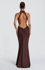 Thekla Maxi Dress - Plum Brown Dress Babyboo Fashion Premium Exclusive Design