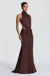 Thekla Maxi Dress - Plum Brown Dress Babyboo Fashion Premium Exclusive Design