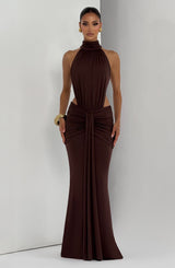 Thekla Maxi Dress - Plum Brown Dress Babyboo Fashion Premium Exclusive Design