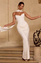 Tindra Maxi Dress - Ivory Dress Babyboo Fashion Premium Exclusive Design