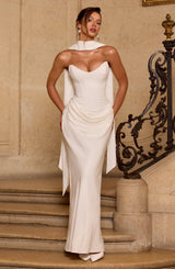 Tindra Maxi Dress - Ivory Dress Babyboo Fashion Premium Exclusive Design