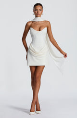 Tindra Mini Dress - Ivory Dress Babyboo Fashion Premium Exclusive Design