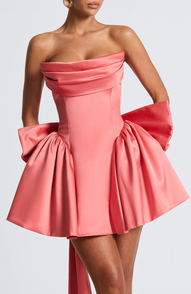 Trinity Mini Dress - Coral Pink: Pink Mini Dress | Babyboo Fashion Trinity Mini Dress - Coral Pink: Pink Mini Dress | Babyboo Fashion