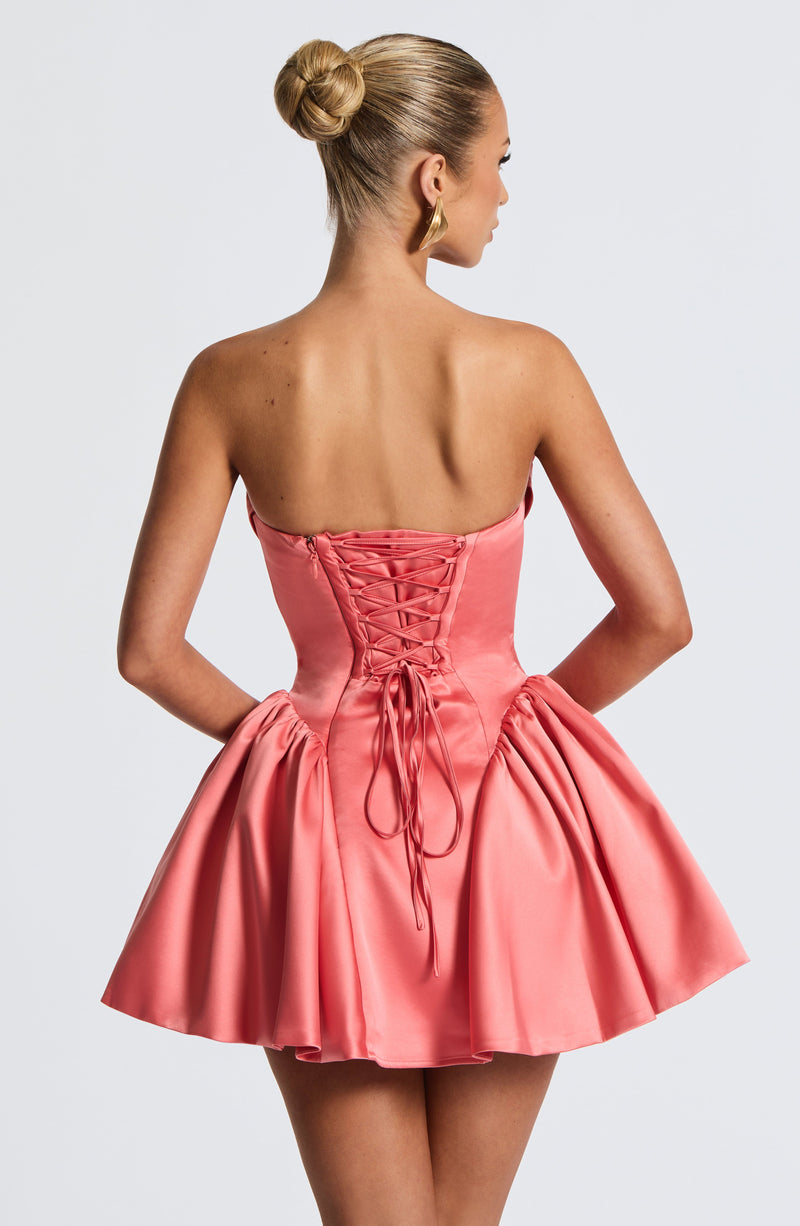 Trinity Mini Dress - Coral Pink: Pink Mini Dress | Babyboo Fashion Trinity Mini Dress - Coral Pink: Pink Mini Dress | Babyboo Fashion
