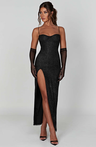 Trixie Maxi Dress - Black Sparkle Dress Babyboo Fashion Premium Exclusive Design