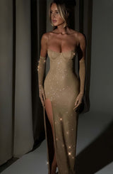 Trixie Maxi Dress - Gold Sparkle Dress Babyboo Fashion Premium Exclusive Design