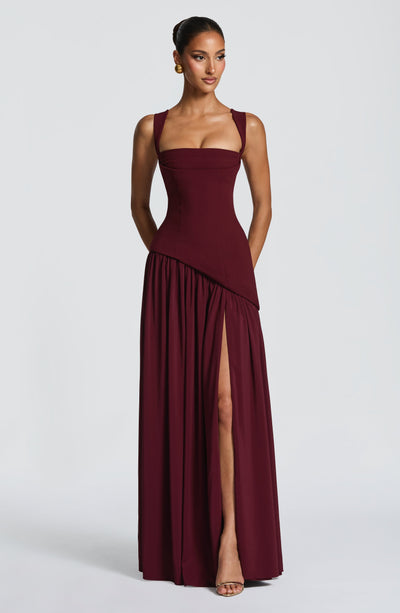 babyboo birthday dress Tullulah Maxi in Cherry Lacquer Size M Hot The column skirt flows Cocktail & Party Dresses Size:8 AUS