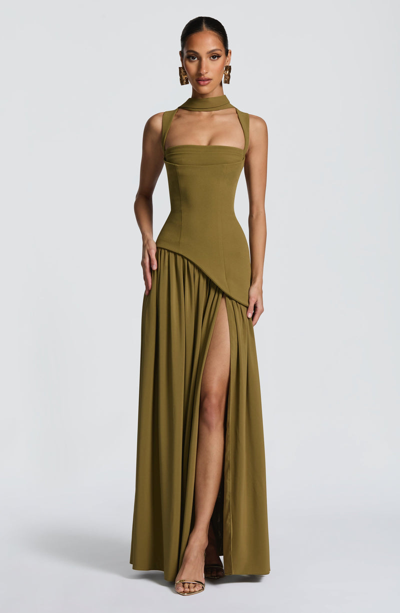 Tullulah Maxi Dress - Deep Olive Tullulah Maxi Dress - Deep Olive