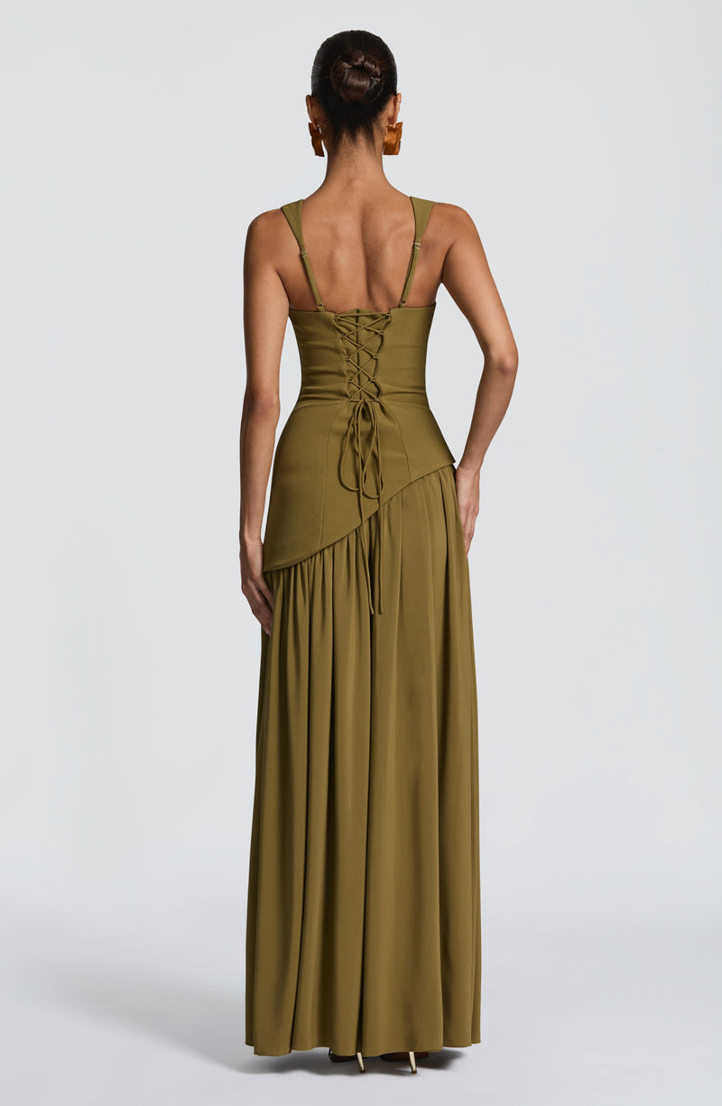 Green Maxi Dress - Tullulah Maxi Dress - Deep Olive | Babyboo Fashion Green Maxi Dress - Tullulah Maxi Dress - Deep Olive | Babyboo Fashion