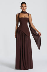 Tullulah Maxi Dress - Plum Brown Dress Babyboo Fashion Premium Exclusive Design