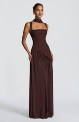 Tullulah Maxi Dress - Plum Brown Dress Babyboo Fashion Premium Exclusive Design