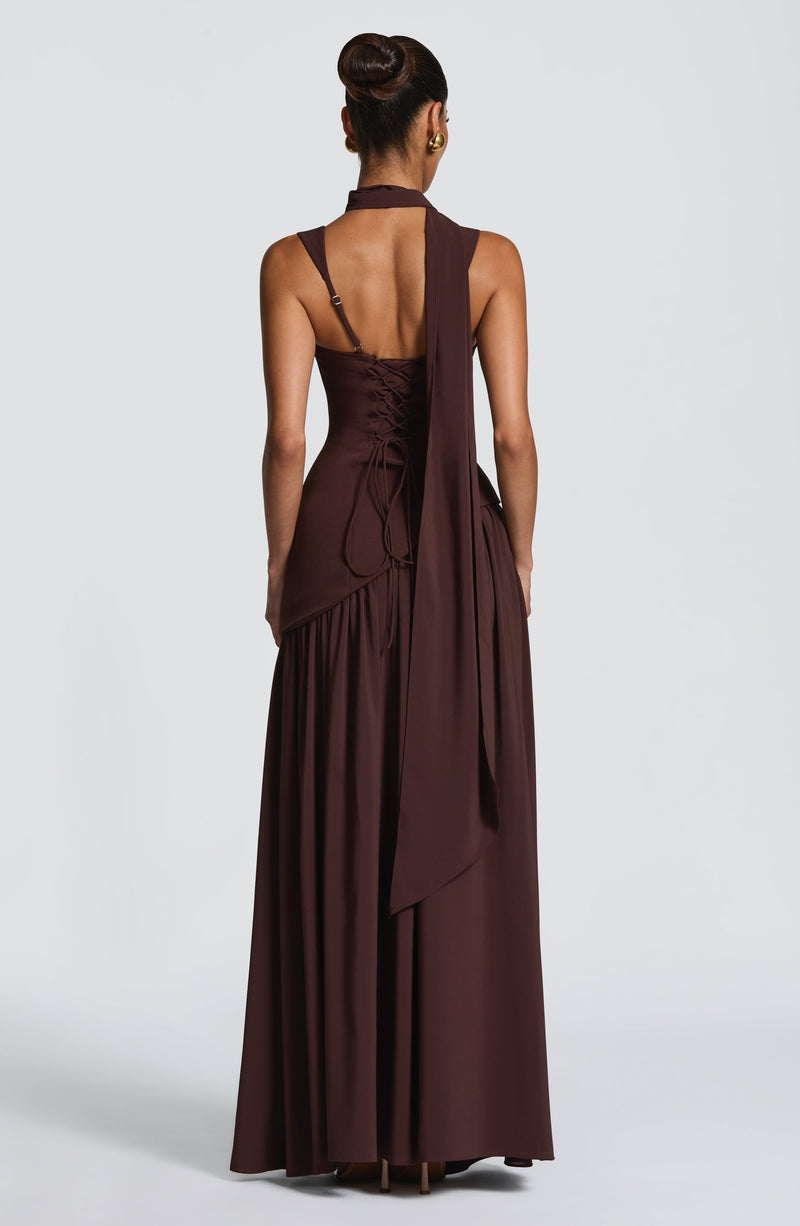 Tullulah Maxi Dress - Plum Brown | Babyboo Fashion Tullulah Maxi Dress - Plum Brown | Babyboo Fashion