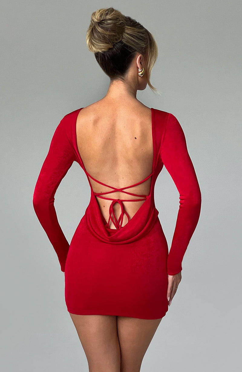 Una Mini Dress - Red Dress Babyboo Fashion Premium Exclusive Design