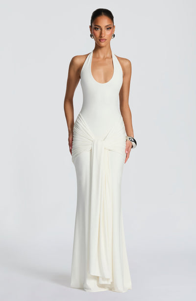 maxi white silk dress Veneda Maxi Dress