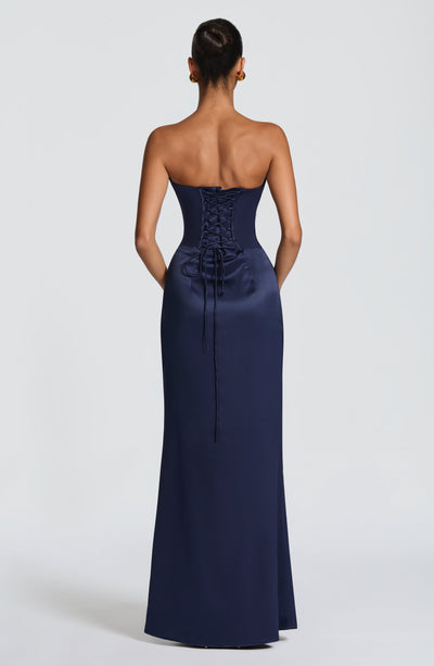 navy strapless maxi dress Vessa Maxi Dress